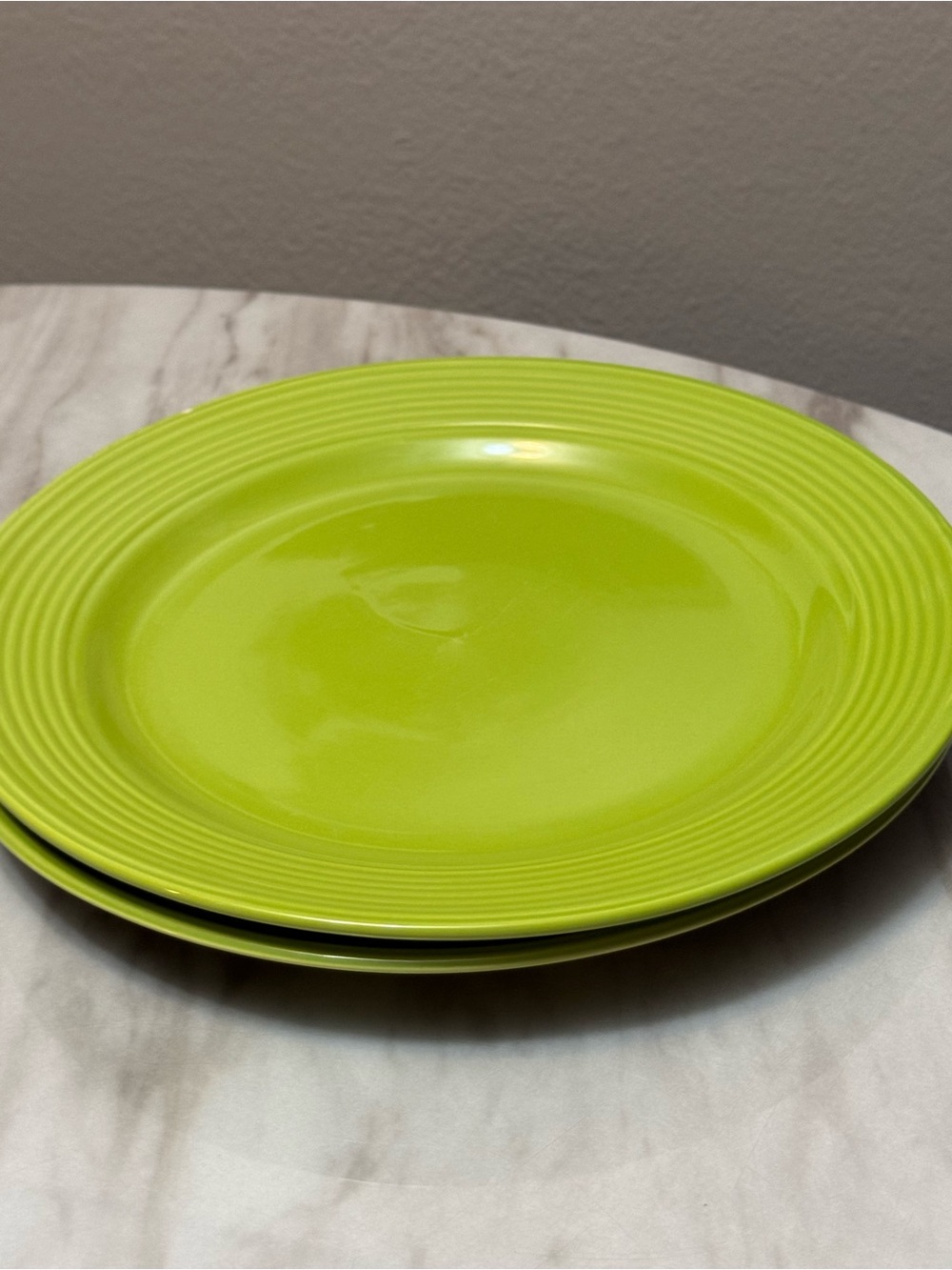 ROYAL NORFOLK Dinner Plates Set Of 2 Lime Santa Fe Ringed Style 11” R
